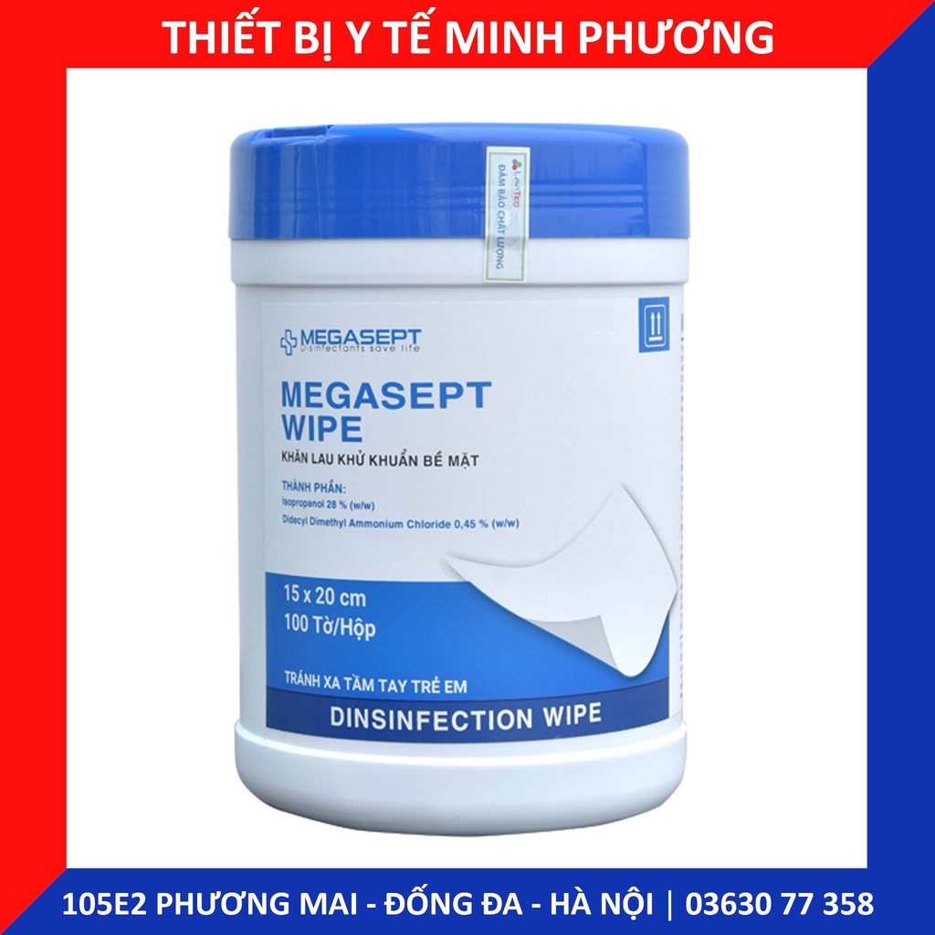 Khăn lau khử khuẩn bề mặt MEGASEPT WIPE