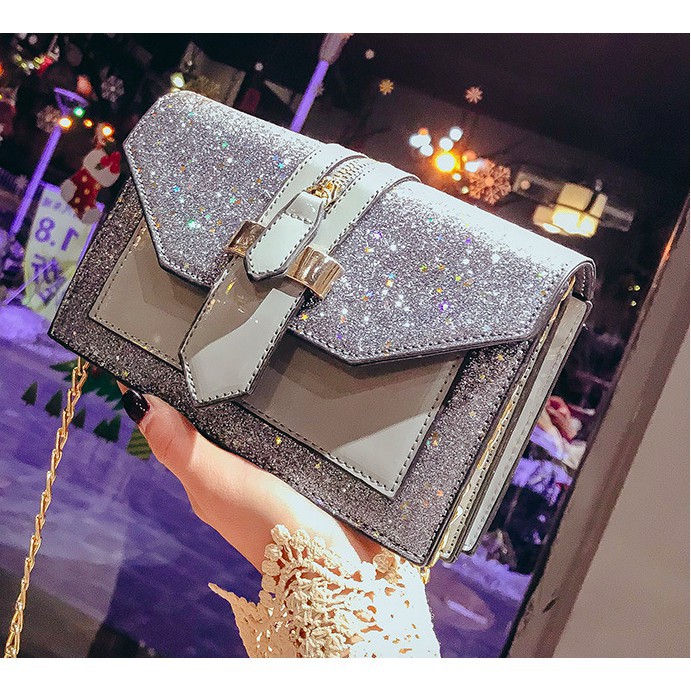 Túi sequins cao cấp khóa cà vạt kéo khoá A008