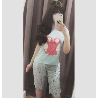 [HÀNG VNXK] Bộ lửng thun cotton mặc nhà nữ