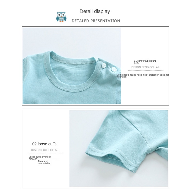 Bộ Áo Thun Tay Ngắn 100% Cotton In Họa Tiết Hoạt Hình Dễ Thương Thời Trang Mùa Hè Cho Bé Trai Và Gái