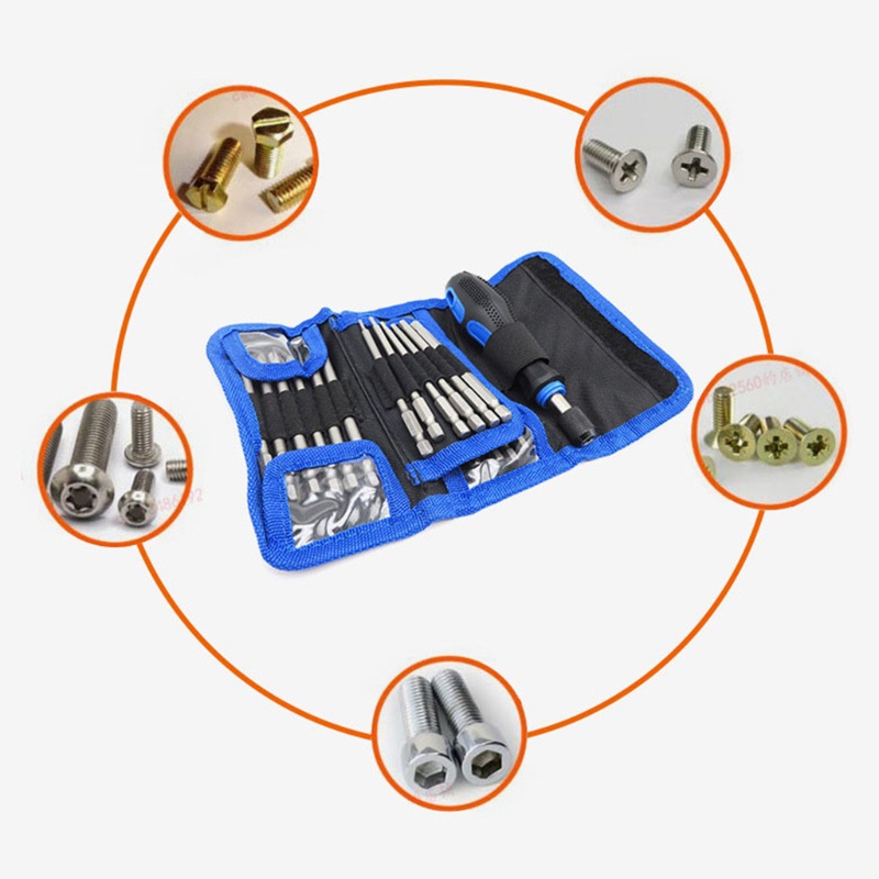 Bộ Tuốc Nơ Vít Thép Cr-V Đầu Phẳng / Chữ Thập / Hex / Torx Bit