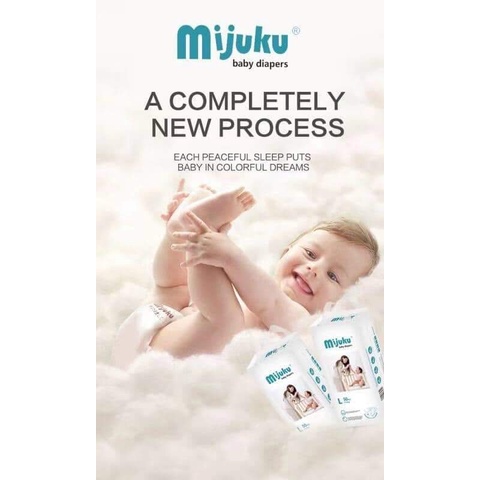Tã Bỉm/Quần MIjUKU xuất nhật chính hãng 50miếng siêu mềm mịn siêu thấm hút đủ size M-3XL