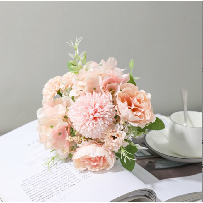 Bó 27 Cánh Hoa Cẩm Tú Cầu Giả Bằng Lụa Dùng Trang Trí Tiệc Cưới