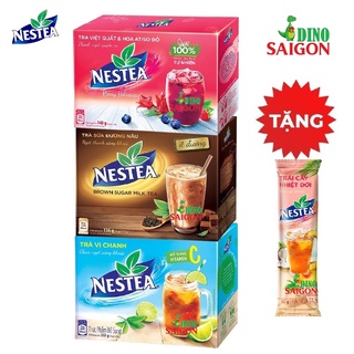 Combo 3 hộp trà nestea mix các vị chanh, trà sữa đường nâu và việt quất & hoa atiso đỏ