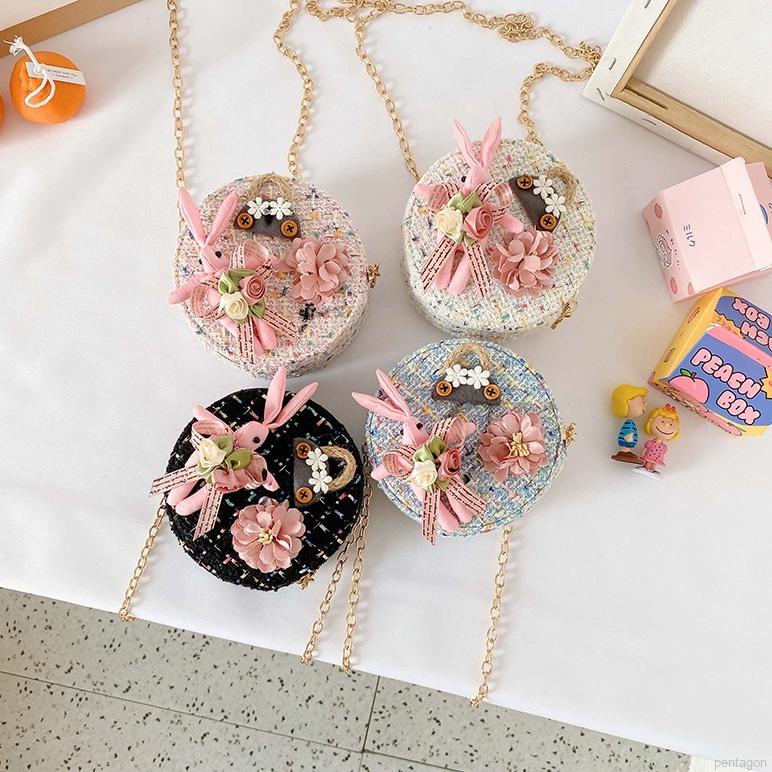 Túi Đeo Chéo Đính Hoa Phong Cách Hàn Quốc Cho Bé Gái