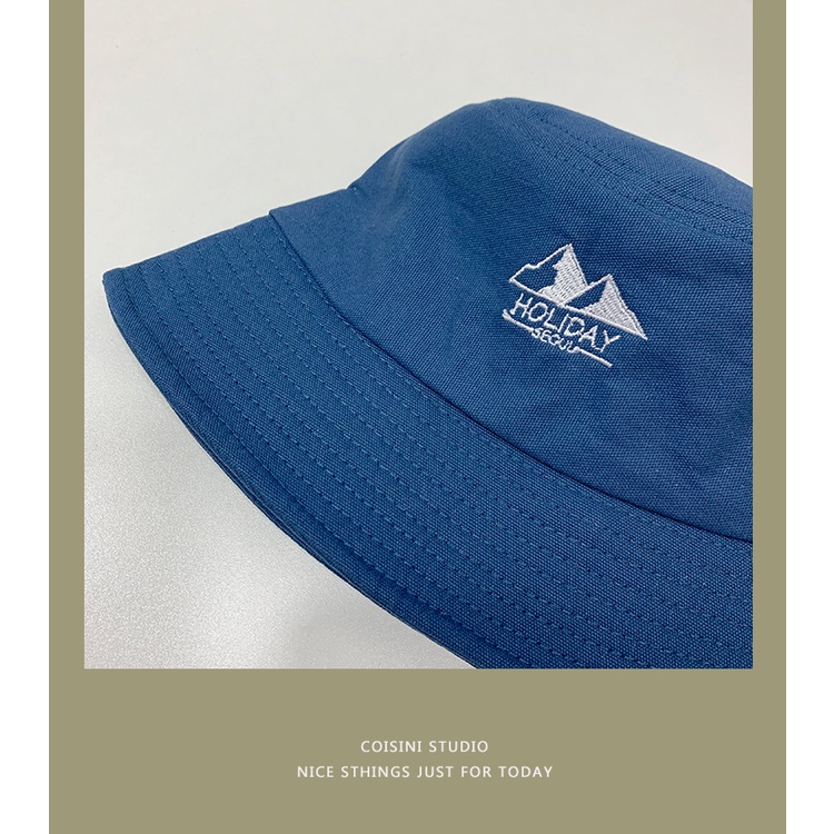 Mũ Bucket in thêu nhiều màu sắc phong cách Hàn Quốc