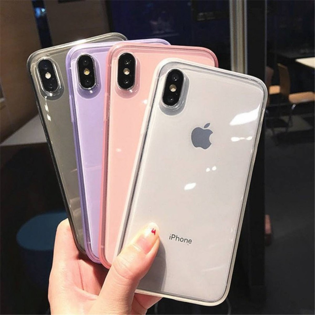 Ốp điện thoại dẻo trong dày màu kẹo ngọt mùa hè cho IPHONE 6 6S 7 8 PLUS X XS 11 PRO MAX PROMAX HEYONA XEC0