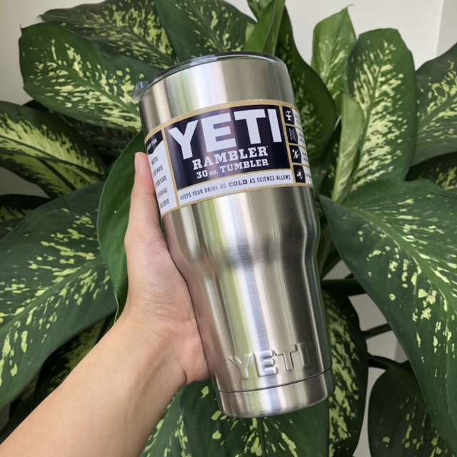 LY GIỮ NHIỆT YETI Inox Trơn 900ML (Logo YETI dập nổi - full phụ kiện)