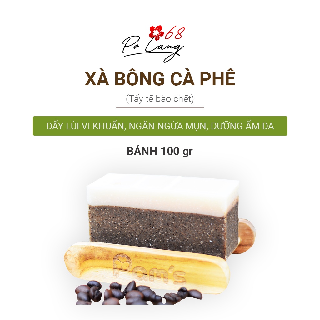 Combo giảm mụn lưng Xà bông Cà Phê 100gr và muối tắm Cà Phê Pơ Lang 230gr