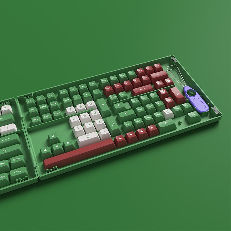 AKKO Keycap set – Matcha Red Bean (PBT Double-Shot/ASA profile/158 nút)