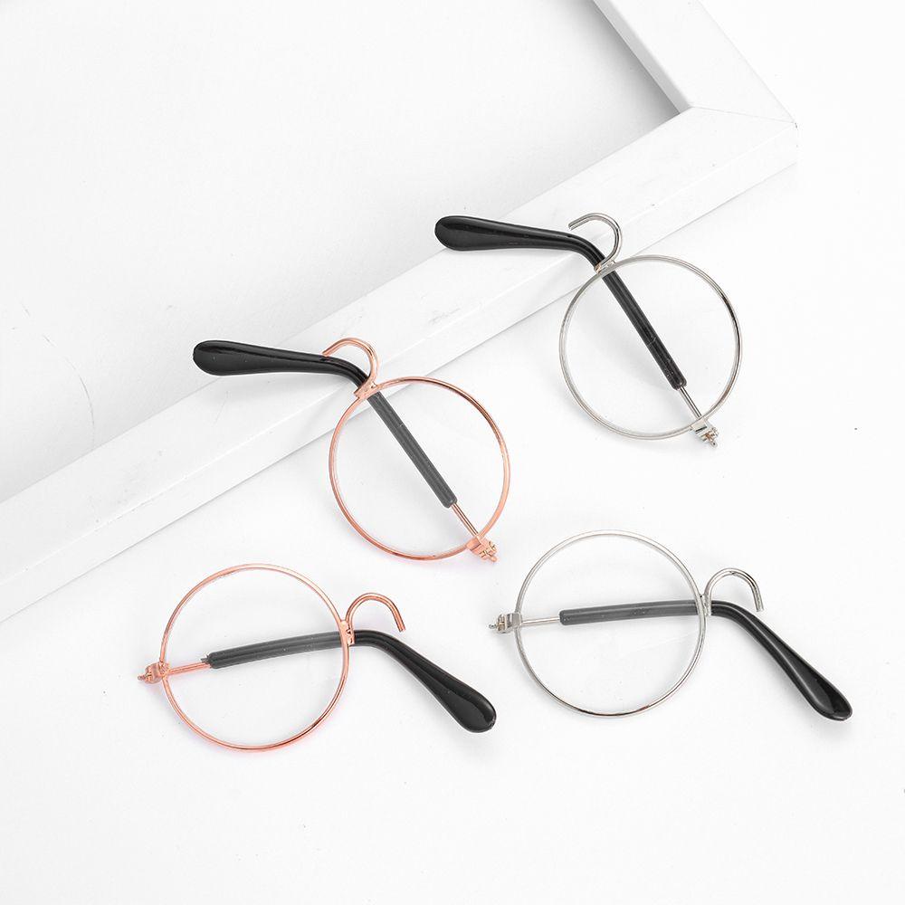 Mắt Kính Gọng Tròn Phối Lông Xù Đáng Yêu Cho Búp Bê