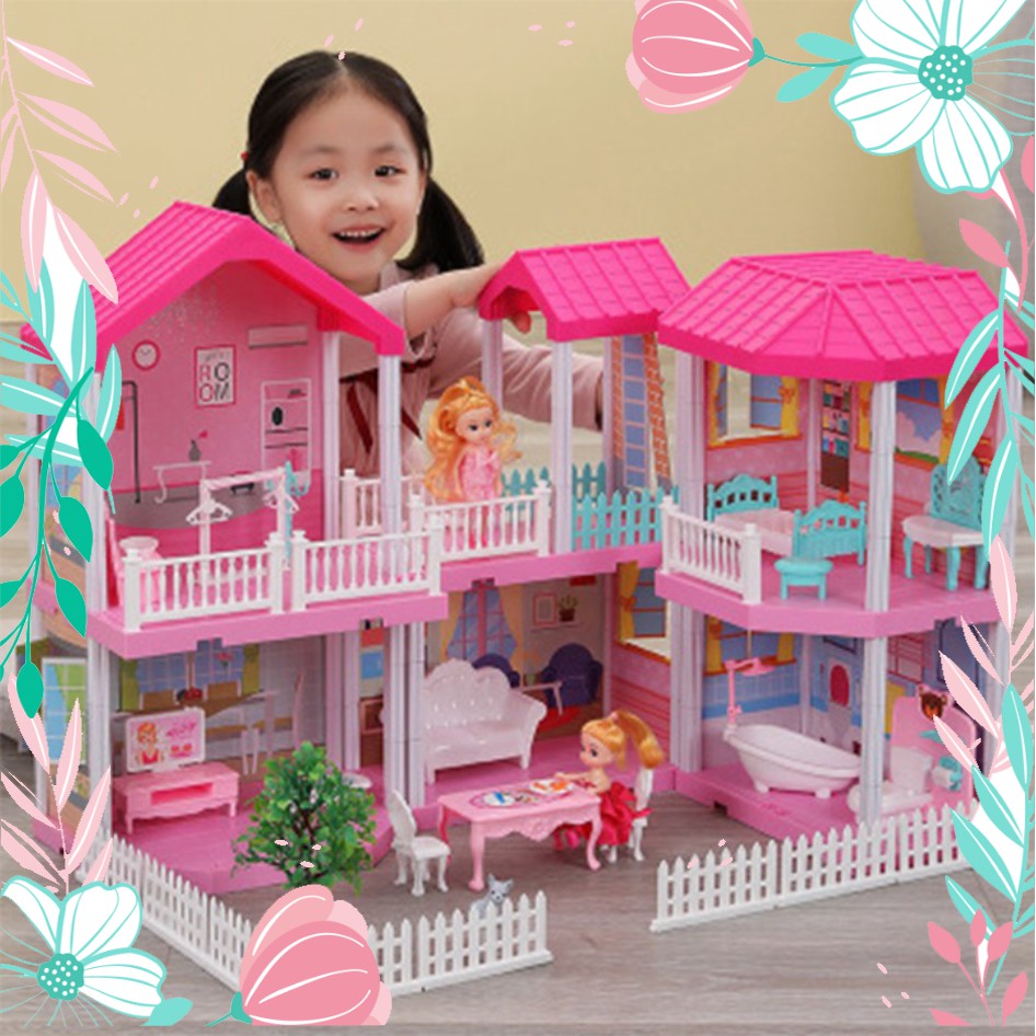 mika Bộ Đồ Chơi Xếp Hình Biệt Thự Búp Bê Cho Bé - Đồ Chơi Phát Triển Trí Thông Minh Cho Trẻ