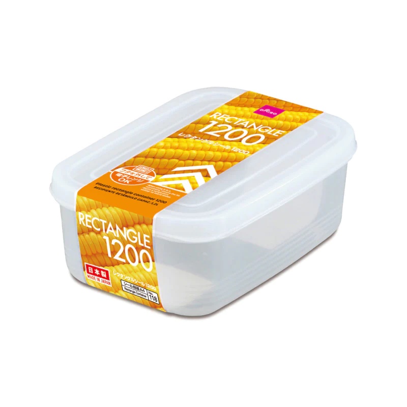 Daiso Hộp Nhựa Đựng Thực Phẩm 1200Ml Plastic Food Container Rectangle