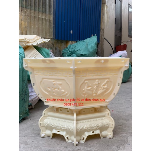 Khuôn đúc chậu cảnh ABS lục giác 65 và đôn chân quỳ cao 17 mẫu mới.