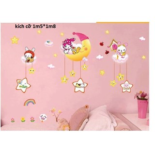 Decal dán tường thỏ trắng