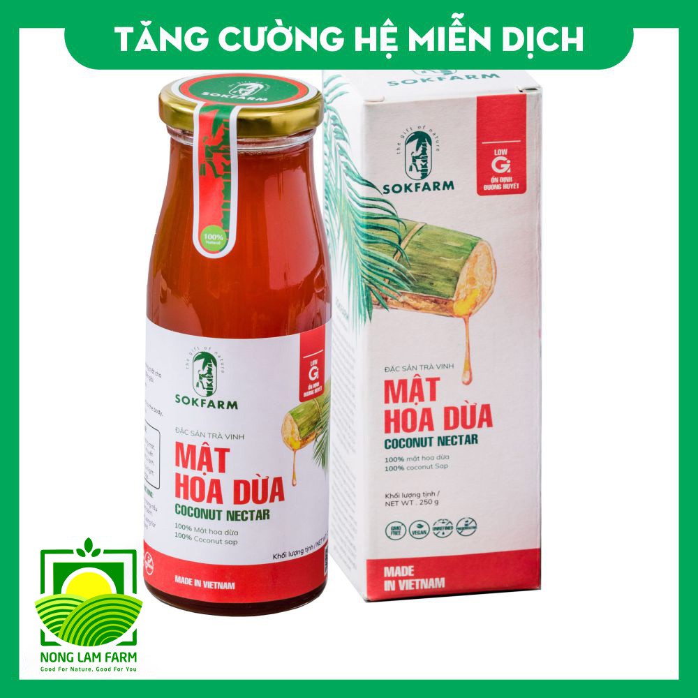 Mật hoa dừa sokfarm - Dành cho người ăn kiêng, người có đường huyết cao, thay thế đường cát trắng.