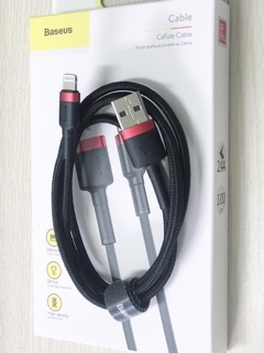 Cáp Baseus Cafule Lightning cho iPhone/ iPad 1m ( 2.4A, Sạc nhanh, Siêu bền)