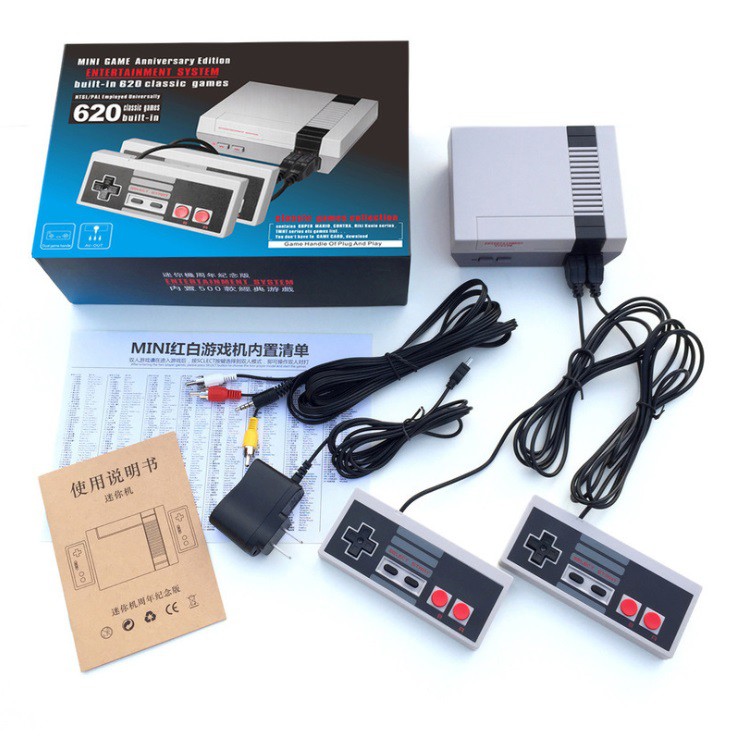 Máy chơi game NES 620 trò, có tích hợp 2 tay cầm chơi game