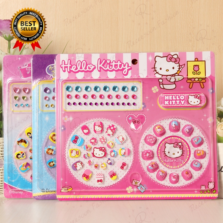 Nhãn dán hình kitty xinh xắn trang trí móng cho bé