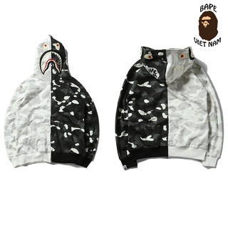 [Ảnh thật + FREESHIP] Jacket Bape Shark Half Camo city fullzip , Áo khoác Hoodie Bape Cá Ngáo