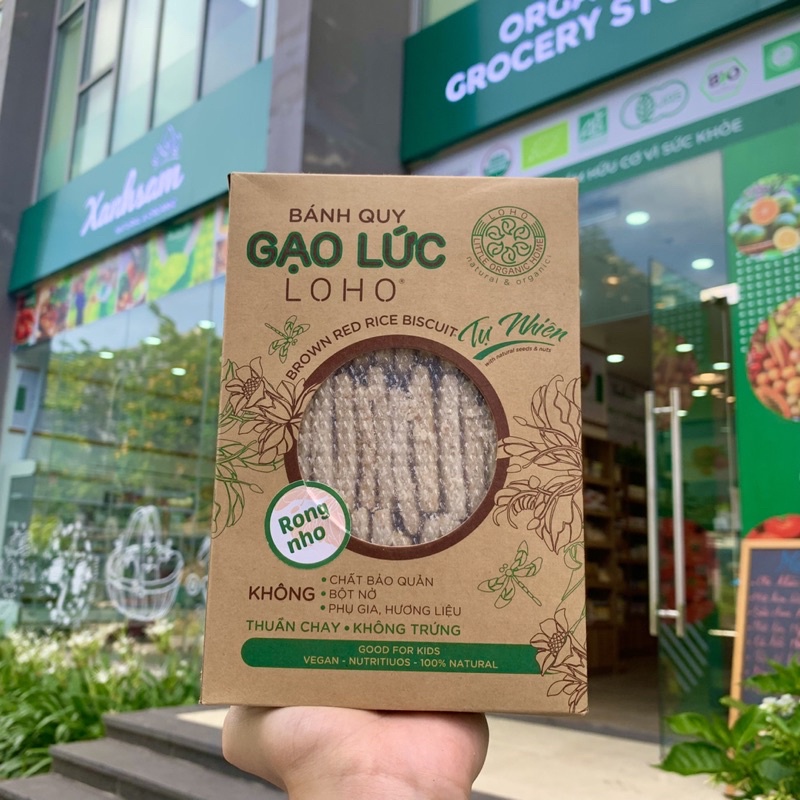 Bánh Quy Gạo Lức Tự Nhiên LOHO Vị SEN ĐIỀU, RONG NHO 400gr - XanhSam Organic