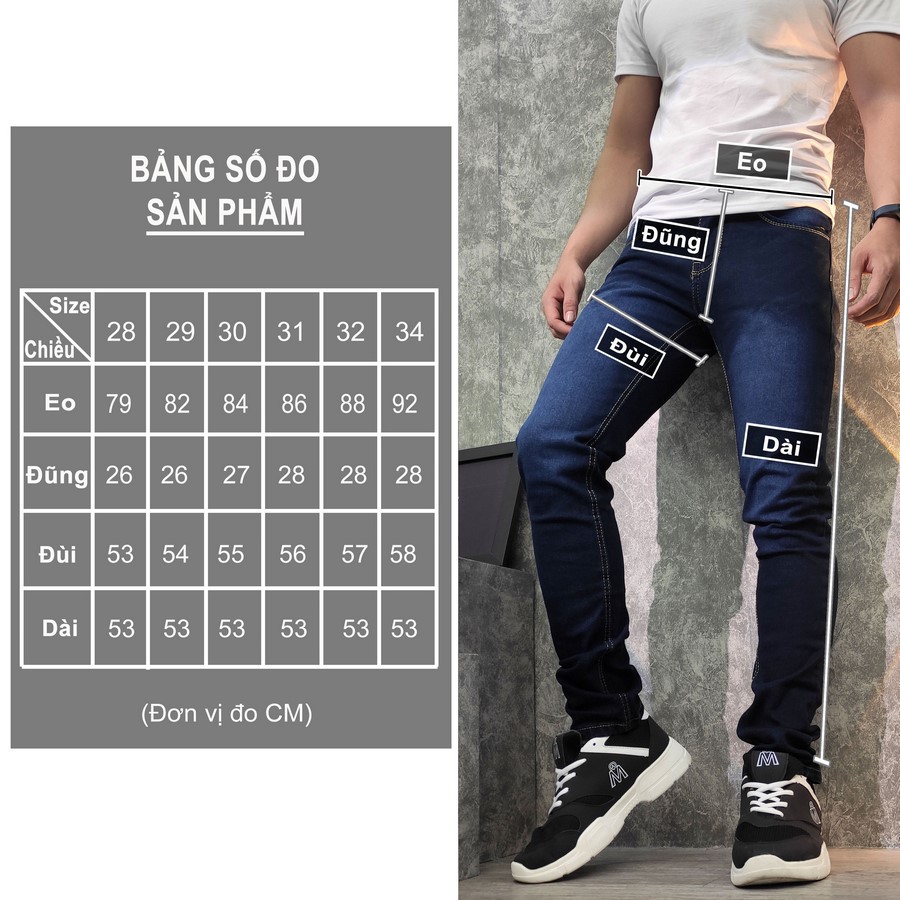 Quần jean nam Q104 (Xanh đen) MĐ