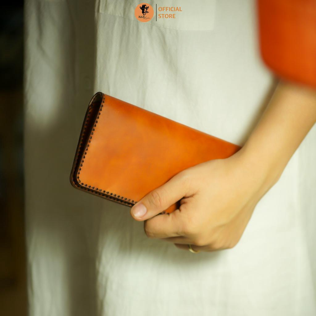 Ví dài da bò vegtan nhuộm thủ công màu vàng bò - RAM Leather
