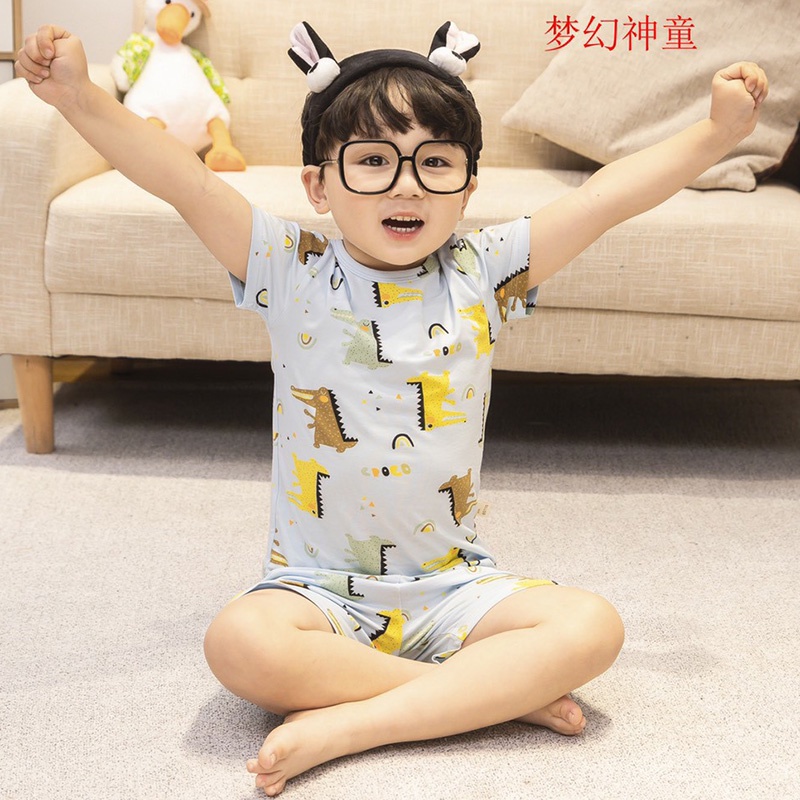 (Mẫu mới) Bộ cộc tay quảng châu xuất Hàn cho bé trai bé gái Bộ quần áo trẻ em kunkid