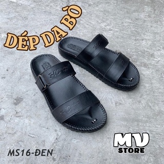 Dép nam da bò, dép nam quai ngang hàng cao cấp VNXK - DT16