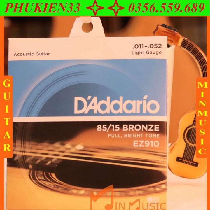 Bộ Dây Đàn Guitar Acoustic Cỡ 11 D'Addario EZ910