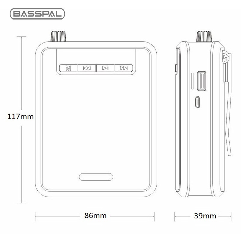 Micro Basspal K300 Âm Thanh Lớn Với Cổng USB TF Thẻ TF Cho Giáo Viên