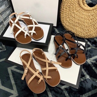 Sandal xỏ ngón đan dây đế gấu