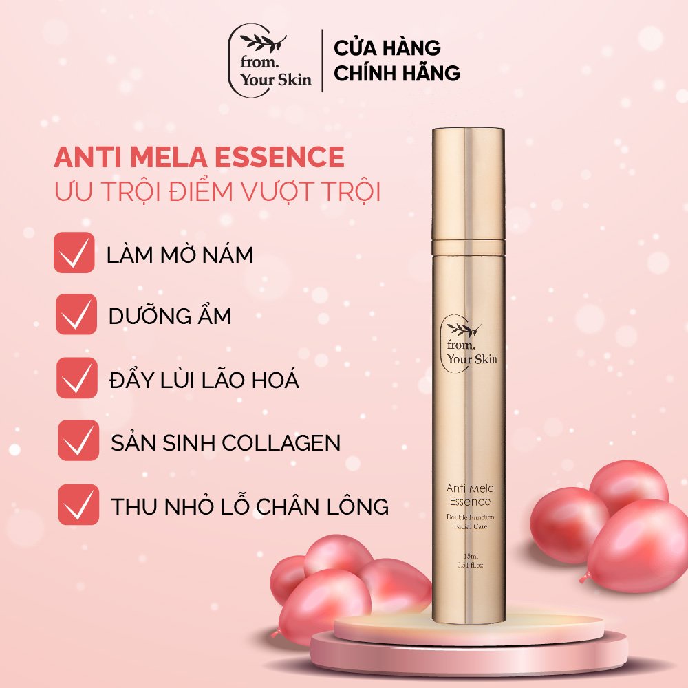 Bộ đôi Chăm sóc da lão hóa FROM YOUR SKIN Tinh Chất Serum Anti Mela Essence 15ml + Kem Super Mela Cream 50g