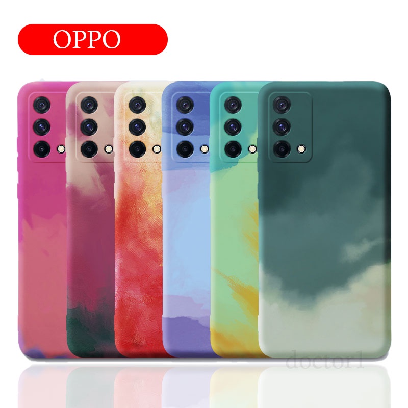 Ốp Điện Thoại Màu Nước Cạnh Vuông Cho OPPO A16 A95 A74 5G A94 A15 A15s A93 A91 A32 4G 2020