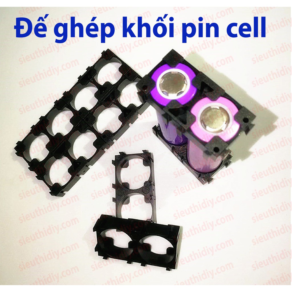 Đế ghép khối pin cell lithium 18650, 26650 bằng nhựa ABS