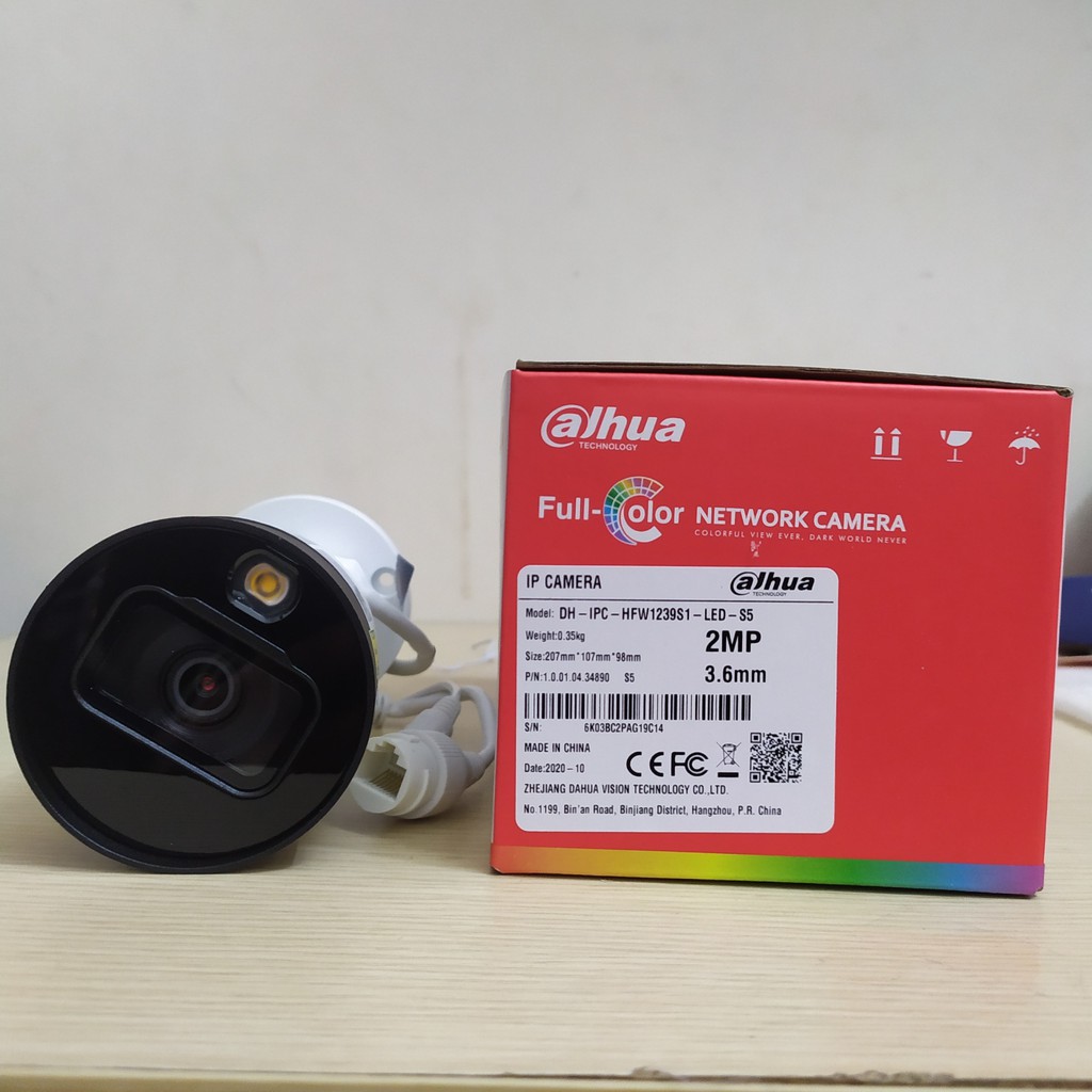 Camera IP Full-Color 2MP DAHUA DH-IPC-HFW1239S1P-LED-S4 Có màu HÀNG CHÍNH HÃNG(BH 24TH)