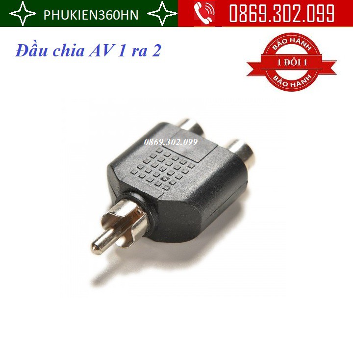 Đầu chia jack loa hoa sen AV (RCA) 1 ra 2