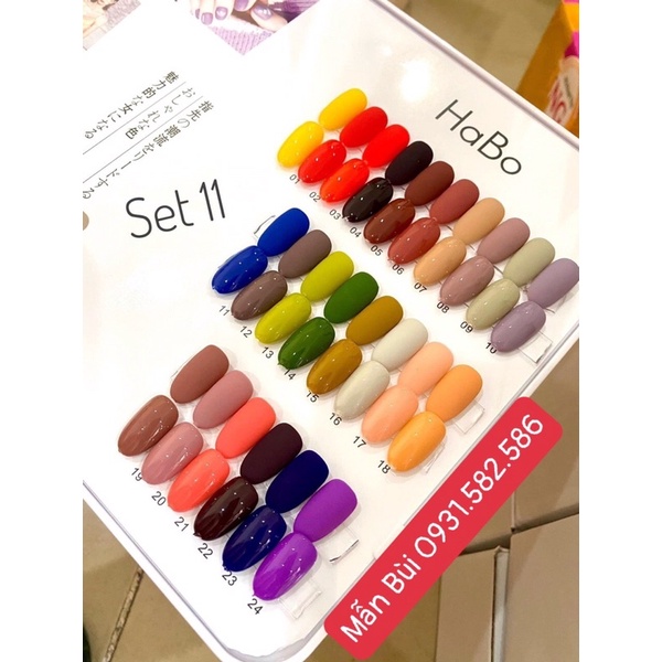 Set sơn gel Habo 24 màu cao cấp - tặng bảng màu sơn sẵn
