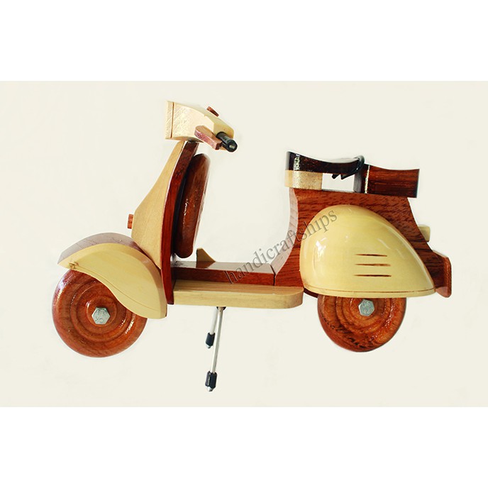 Mô hình xe máy Vespa gỗ nhỏ gọn dài 20cm