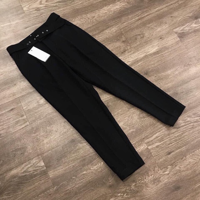 Quần baggy vải kèm belt