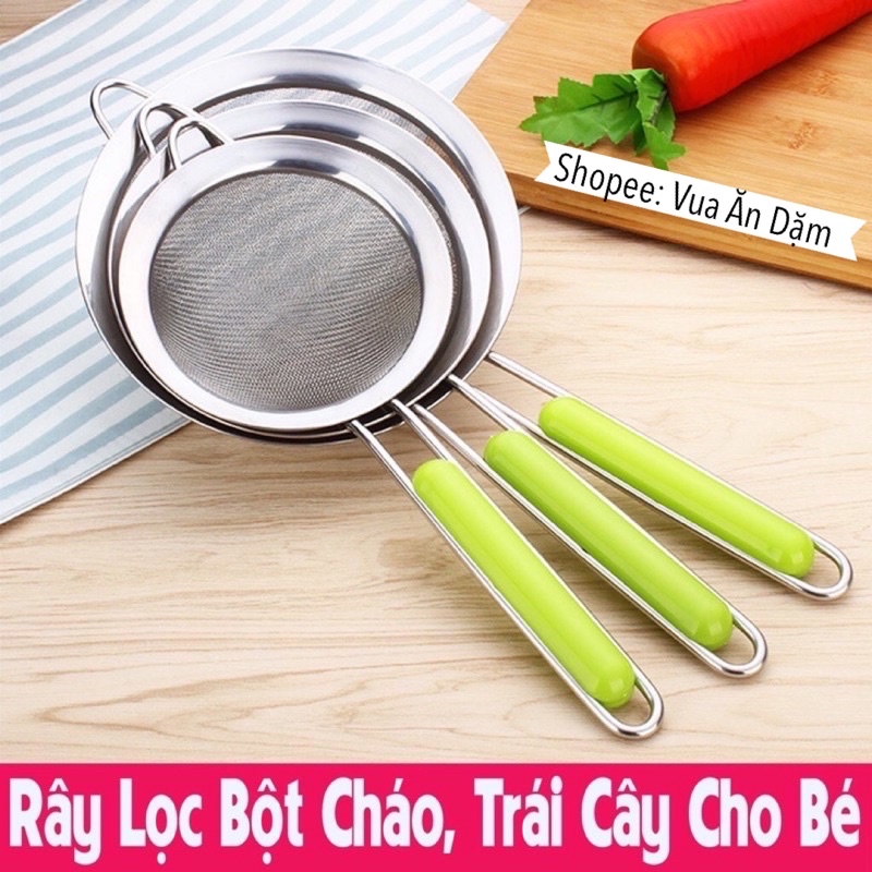 Rây Inox Cán Xanh lọc cháo / bột cho bé ăn dặm