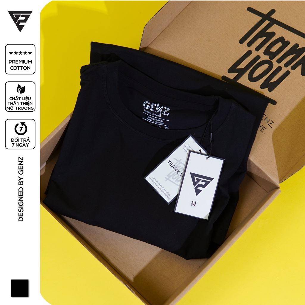 Áo thun trơn nữ tay lỡ GENZ Premium Cotton phông Unisex form rộng oversize nhiều màu | BigBuy360 - bigbuy360.vn