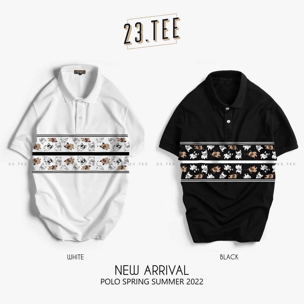 Áo polo Bull pattern ngang ngực vải cá sấu