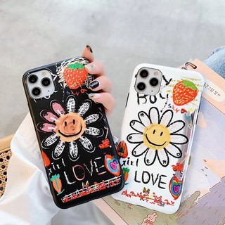 Ốp điện thoại TPU in hình thiết kế hình hoa mặt cười thời trang cho Iphone 7 8 Plus X XS XSmax XR 11 11 Pro 11 Promax