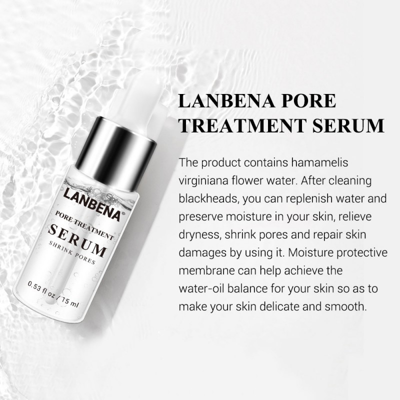 LANBENA Pore Treatment Serum Essence Shrink Pores Relieve Dryness Oil Control Firming Moisturizing