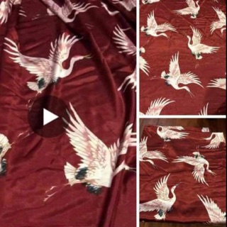 Vải set combo chị Liễu Phan gồm 3 mảnh vải lụa satin cò , họa tiết