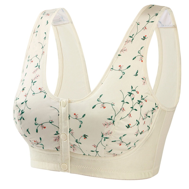 Áo Ngực Cotton Cài Nút Phía Trước Thoải Mái Thời Trang Cho Phụ Nữ Trung Niên