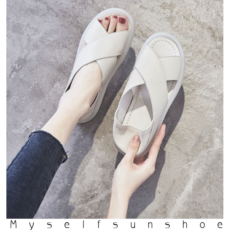 Giày Sandal Đế Bằng Chống Trượt Có Size Lớn 5.1235-44 41