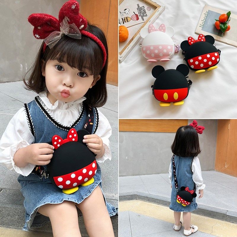 Doledo Túi Đeo Chéo Đựng Tiền Xu Bằng Silicon Họa Tiết Hoạt Hình Mắt To tom jerry Cho Bé Giá Đỡ