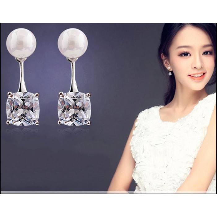 Hoa tai thời trang Hàn mạ bạc ý 925 xinh xắn HT26